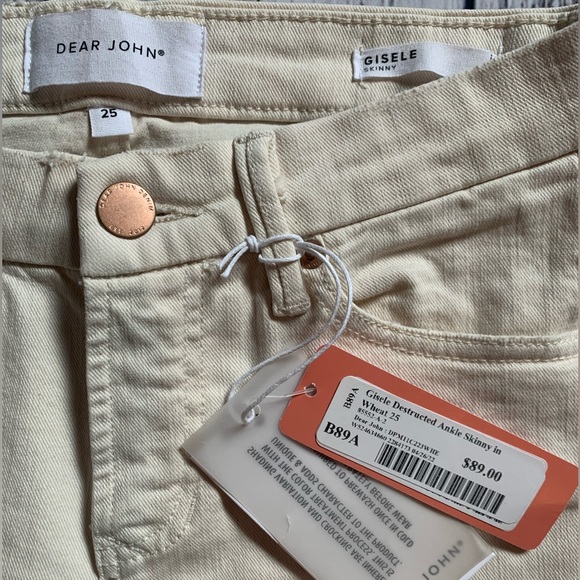 NWT Dear John Gisele Ankle Skinny in Wheat. Size 25. - Picture 2 of 9